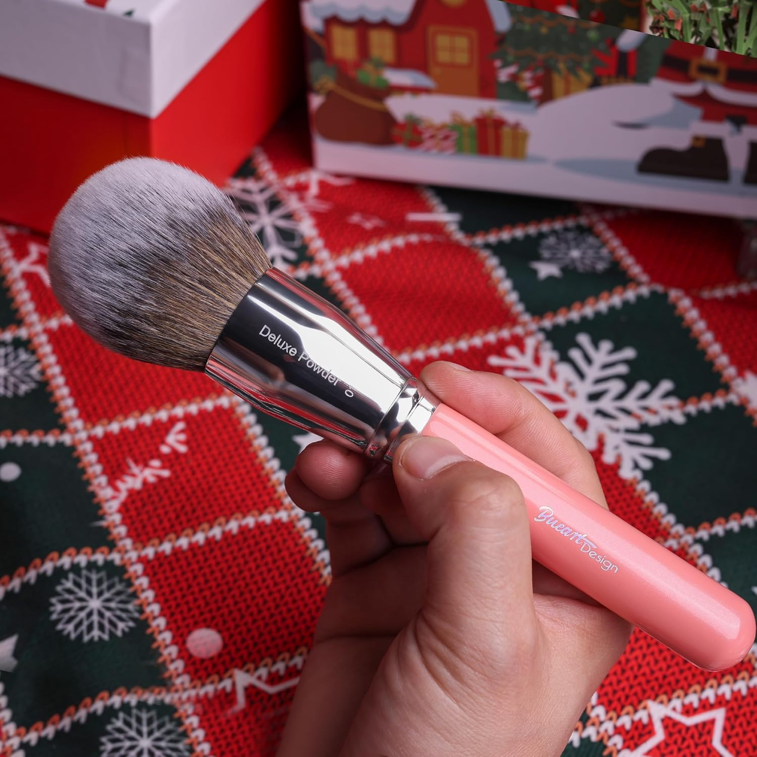 Bueart Design Makeup Brushes Set with Real Natural Goat Hair Professional Labeled Foundation Face Blending Blush Concealers Eyeshadow Brush Set (26Pcs Pearl Pink) image number 3