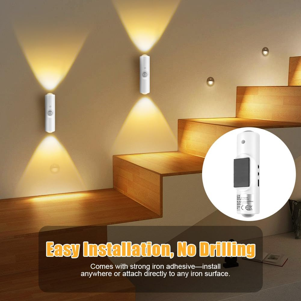 OSDUE LED Night Light with Motion Sensor, RGB Colour Gradient, Dimmable, Intelligent LED Night Light, Rechargeable Wireless Wall Light, 3 Modes, Magnetic Wall Lamp for Living Room, Balcony, Staircase image number 3