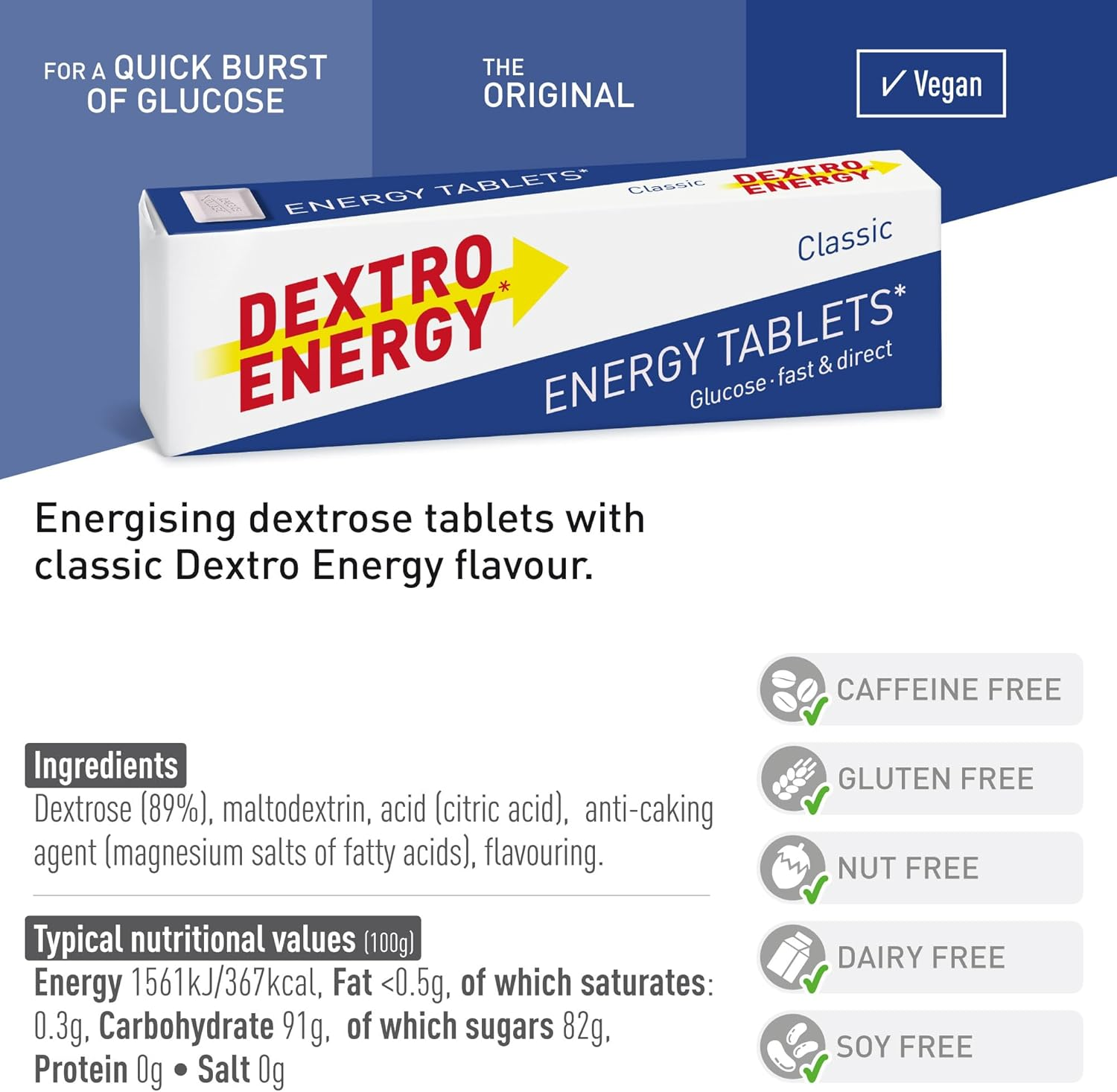Dextro Energy Classic Glucose Tablets, 47 G, 24 Packs, Energy Tablets, for a Quick Burst of Glucose image number 3