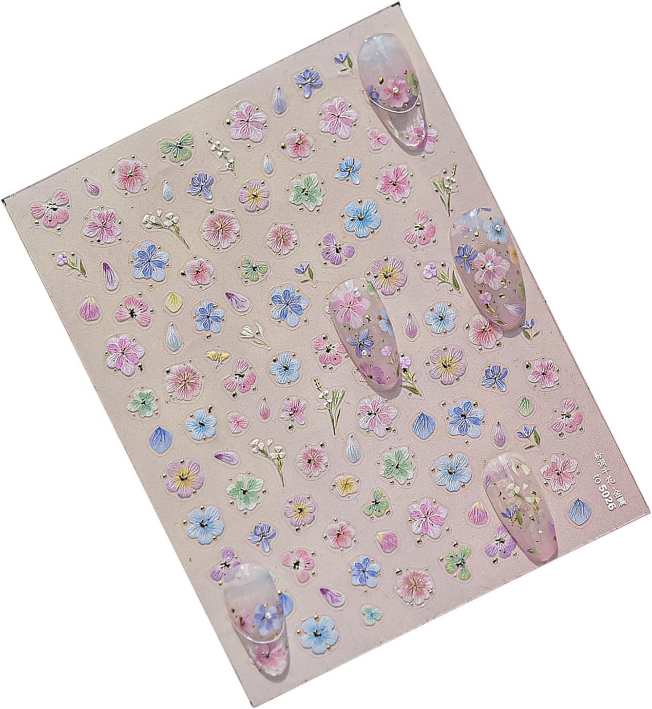 Spring Nail Stickers - 5D Embossing Flower Nail Charm Stickers | Metal Floral Manicure Adhesive Charm for Children image number 4