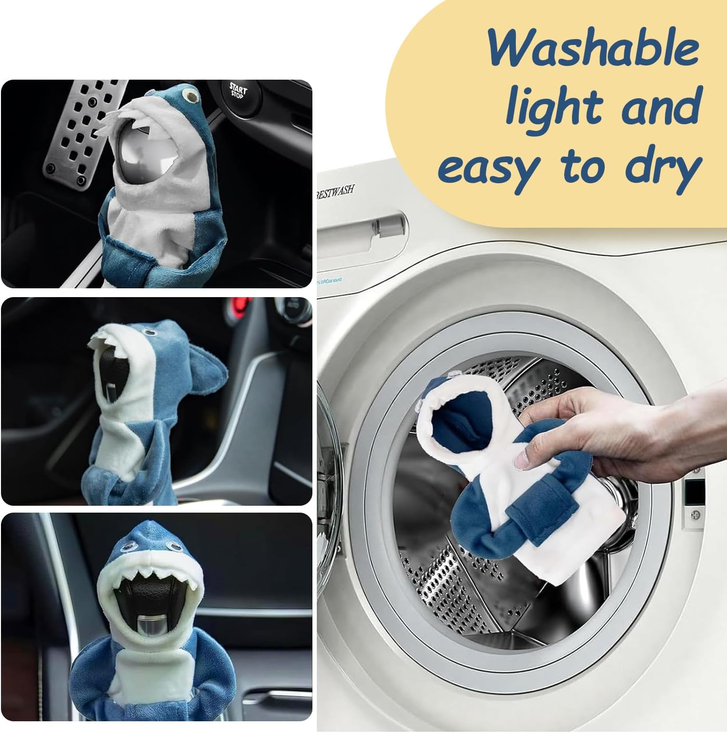 Hoodie Cover Shift Gear Knob Protector Car Accessories Interior Gear Stick Cover Decoration (Blue) image number 5