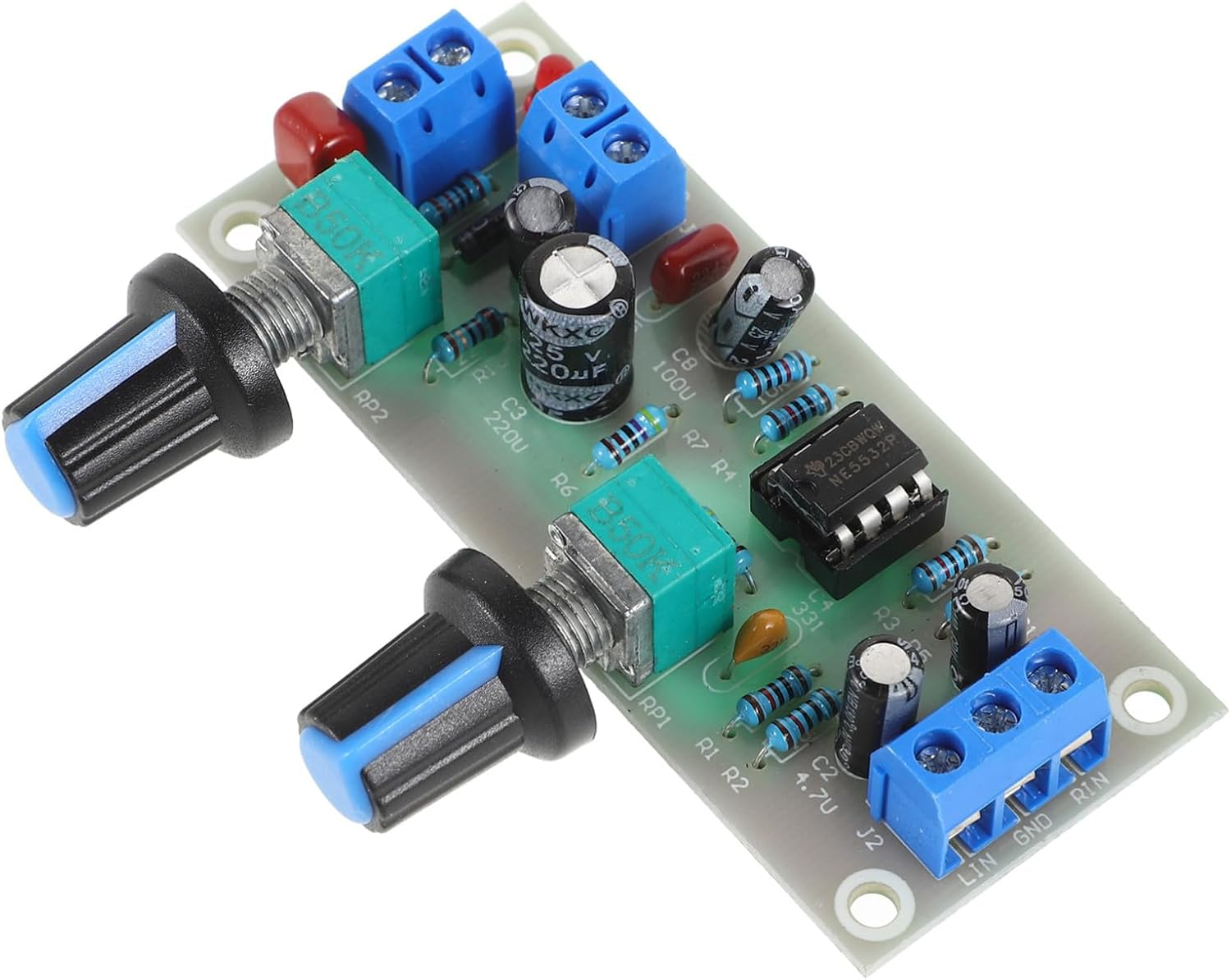 Homoyoyo Low Bass Amplifier Board with Single 10-24V Power Supply, Subwoofer Preamplifier Module, Low Pass Filter for DIY Speaker Audio Systems in Home Theater Random Color image number 6