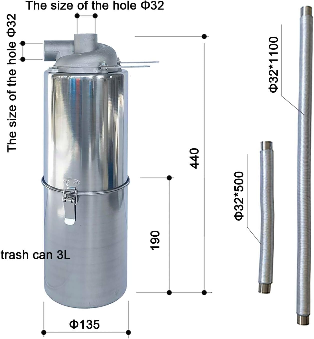 Aluminum Alloy Cyclone Dust Collector Assembly（3L+Sn32T5G1） image number 5