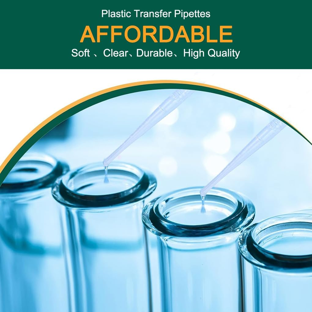 100 PCS 5ML Disposable Plastic Transfer Liquid Dropper Plastic Essential Oils Graduated Transfer Pipettes Washable Pipettes for Essential Oils Paint Alcohol