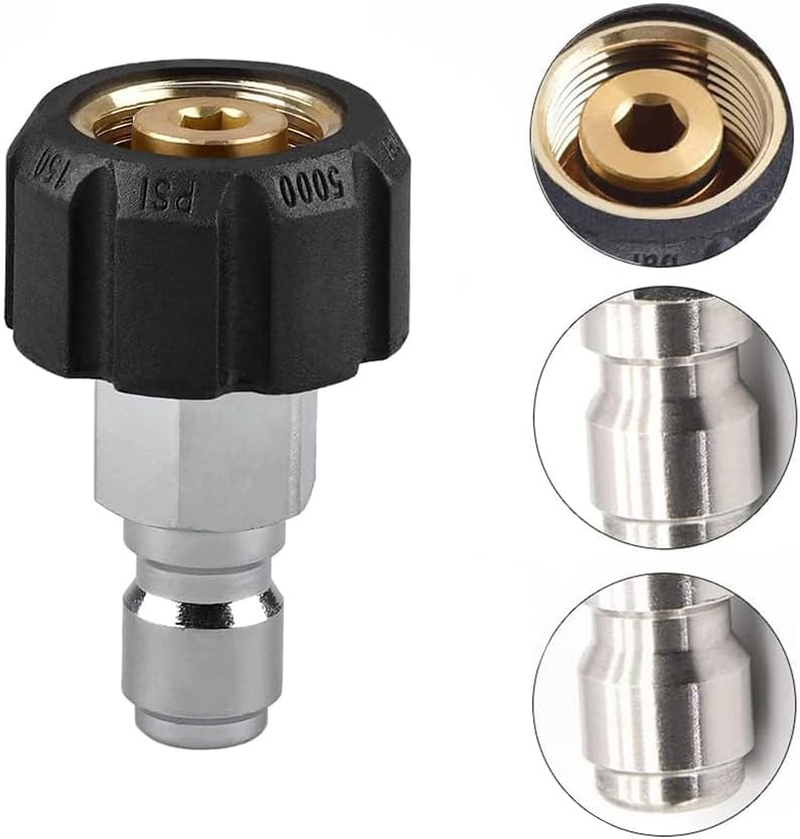 Pressure Washer Quick Connect Kit - 3/8 Inch Quick Release Adapter Set, M22-15 Conversion Connector for High-Pressure Washer Tools & Accessories image number 3