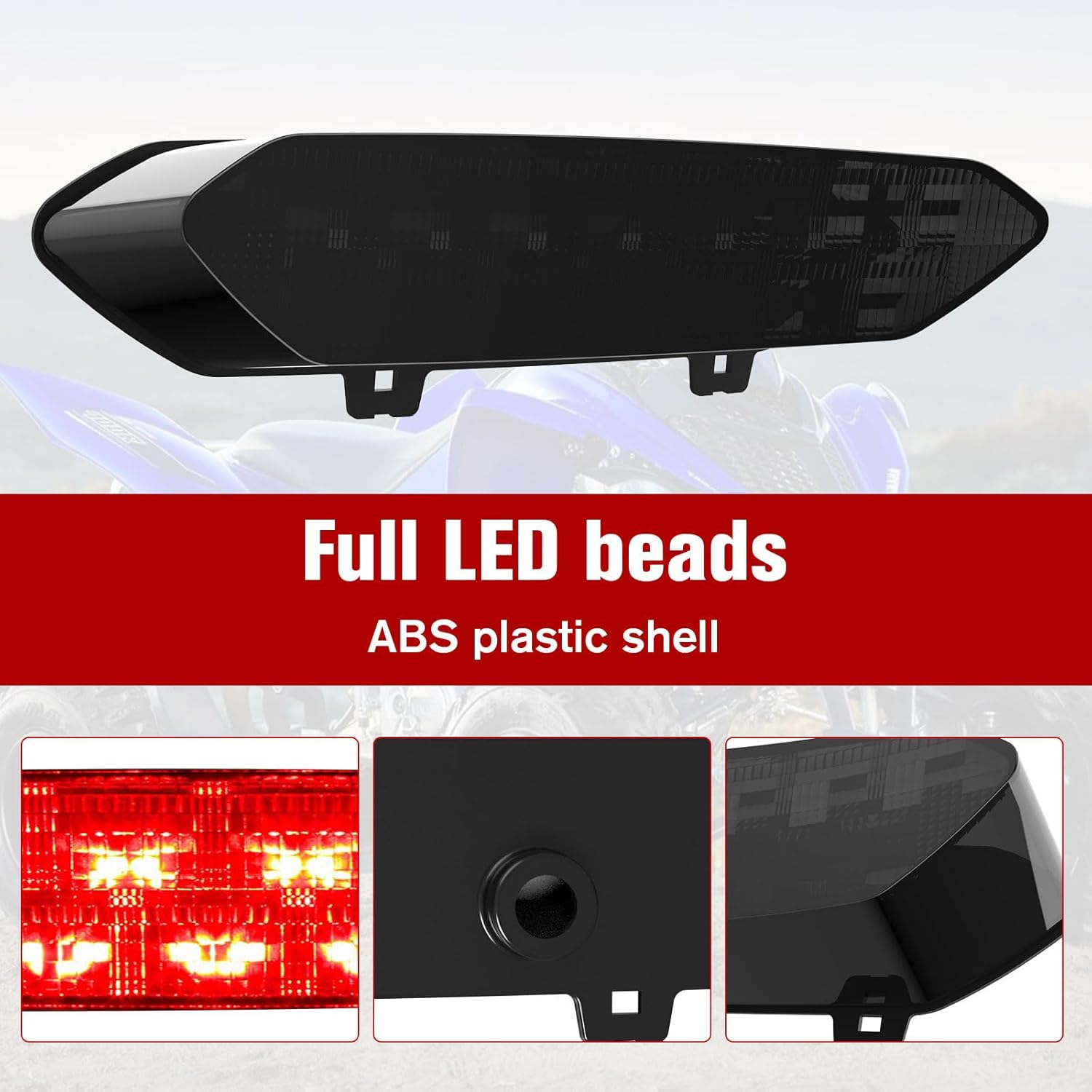 XUTVOTOR Taillight for Yamaha Raptor, LED Smoked Black Tail Light Brake Light for Yamaha Raptor 700R 700 2006-2018 / YFZ450R YFZ450X YFZ 450R 450X 450 R X 2009-2018 Accessories (1PCS) image number 1