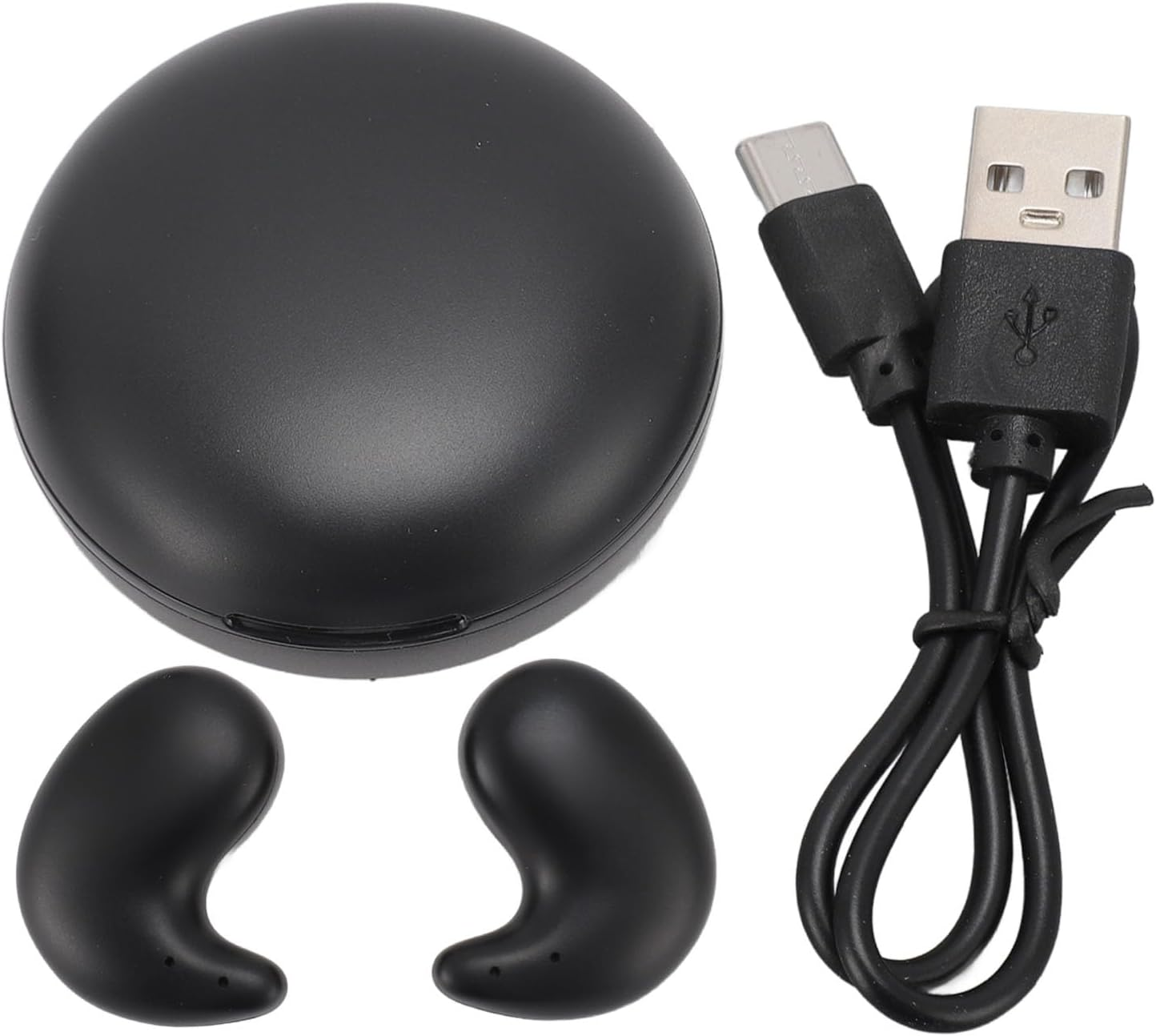 Jectse Wireless Earbuds, 5.3 Headphones, In-Ear Earphones with Noise Cancellation, Lightweight Sleep Earphones with Charging Case, for Side Sleepers with Small Ear Canal (Black) image number 6