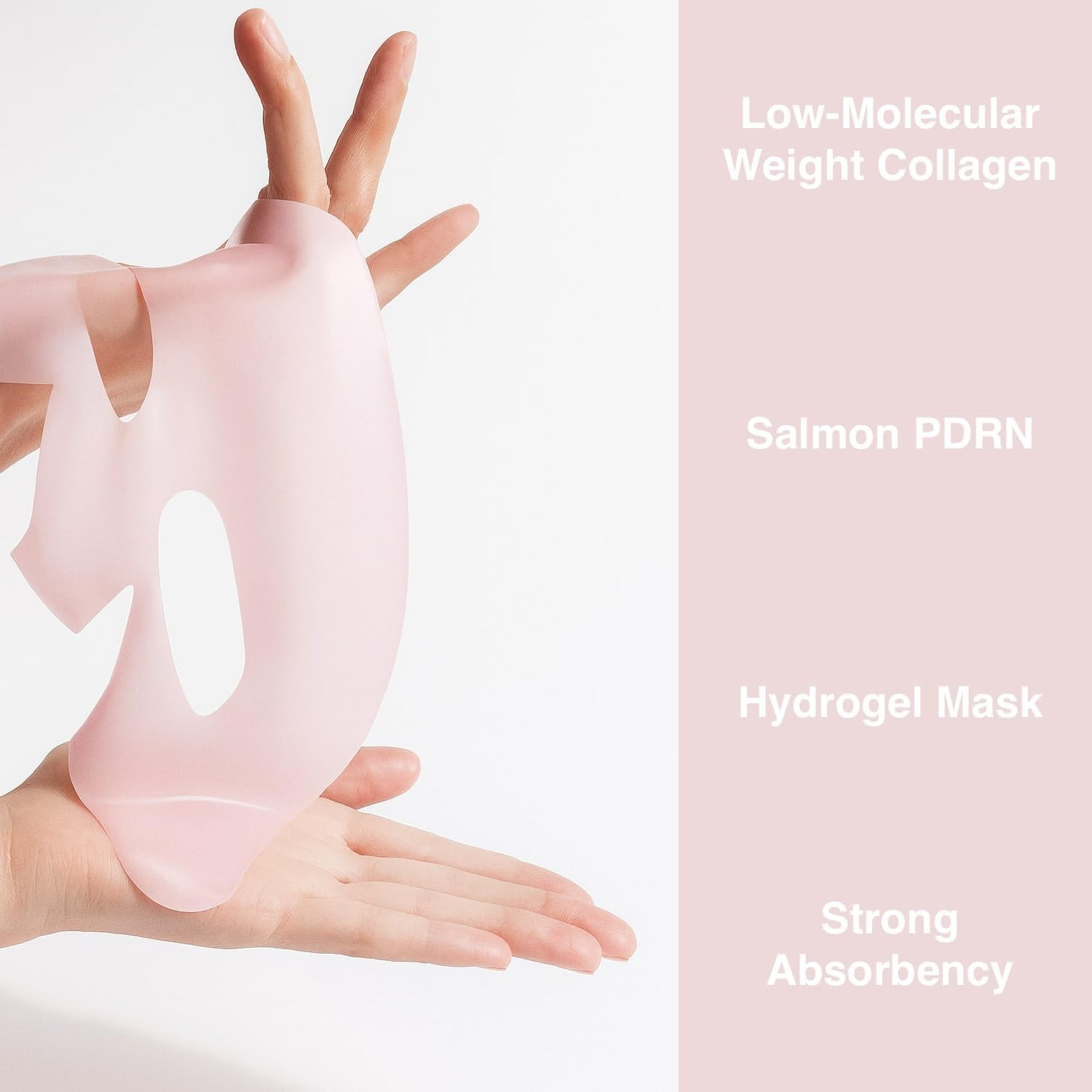 NKA Beauty Korean Collagen Gel Face Mask, Korean Glass Skin Hydrogel Mask, Niacinamide, Sodium DNA, Collagen, Heartleaf, Rice Extract, Ceramides, Hyaluron, 4 Pack (PINK PDRN)