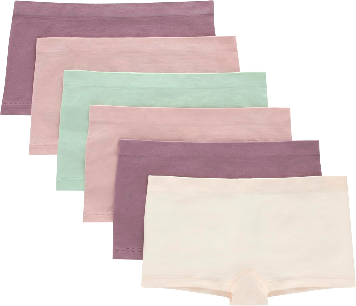 Hanes Tween Girls Underwear, Seamless Girls Panties, Boyshort & Hipster, Assorted Colors, 6-Pack image number 1