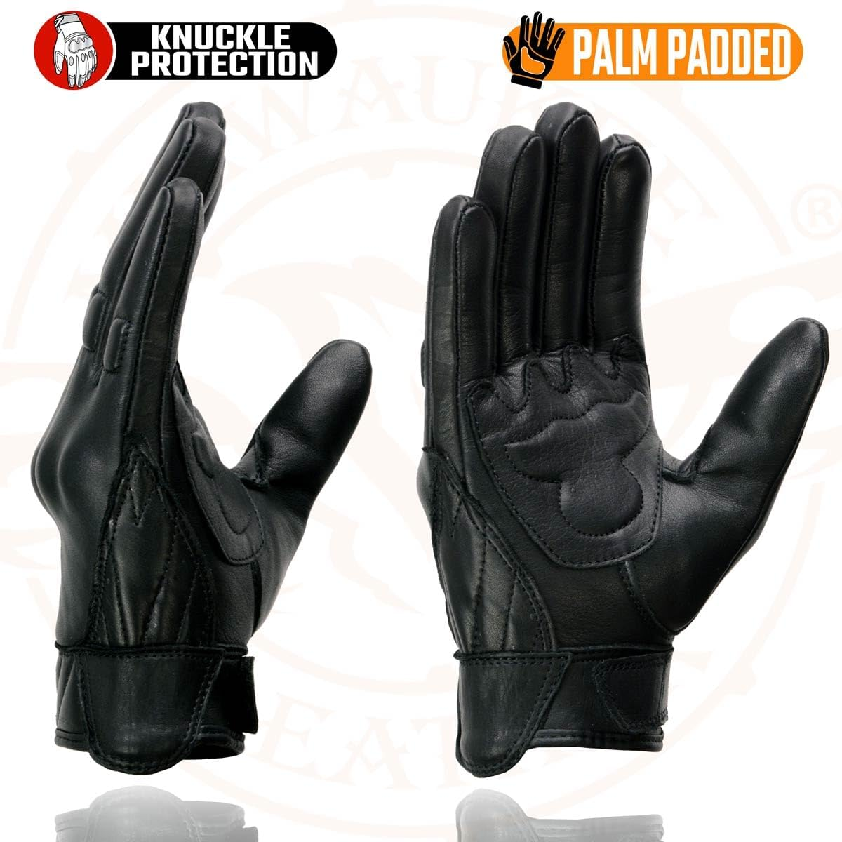 Milwaukee Leather MG7521 Men'S Leather Gloves with Gel Palm and Knuckle Protectors - Small image number 1