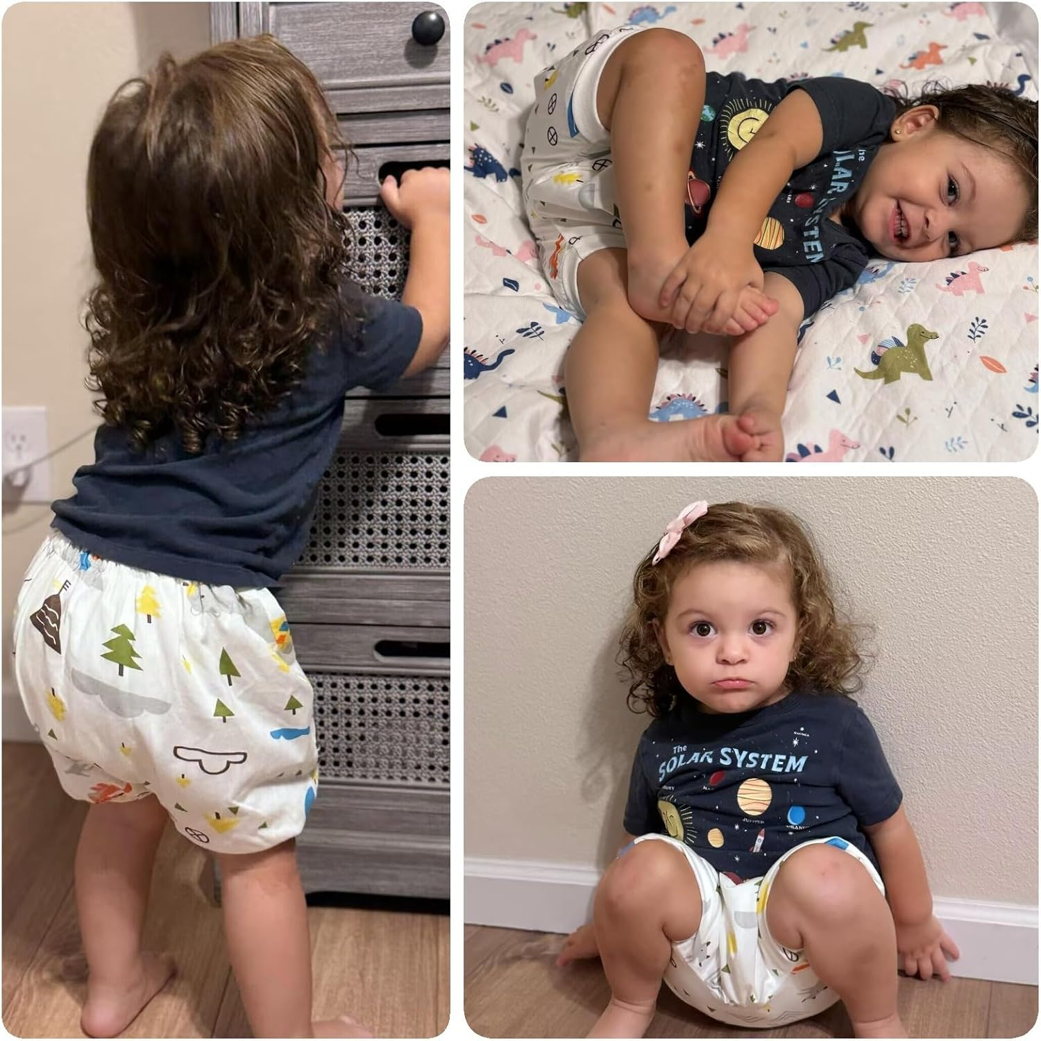 Moomoo Baby Bedwetting Short Pants Diaper Pants for Summer 2 Packs Absorbent Potty Training Pants for Boys and Girls image number 4