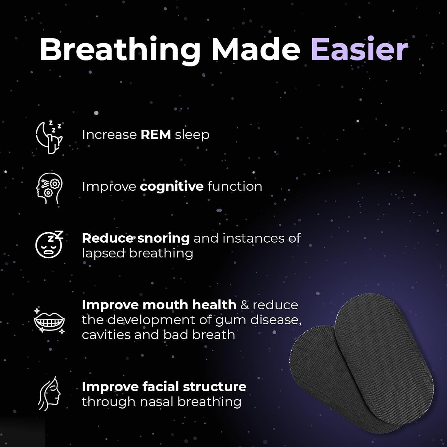 Mouth Tape for Sleeping, Sleep Strips anti Snoring Devices & Snore Reducing Aids - Improve Sleep Quality - 100% Hypoallergenic Sleep Tapes (90 Count) image number 3