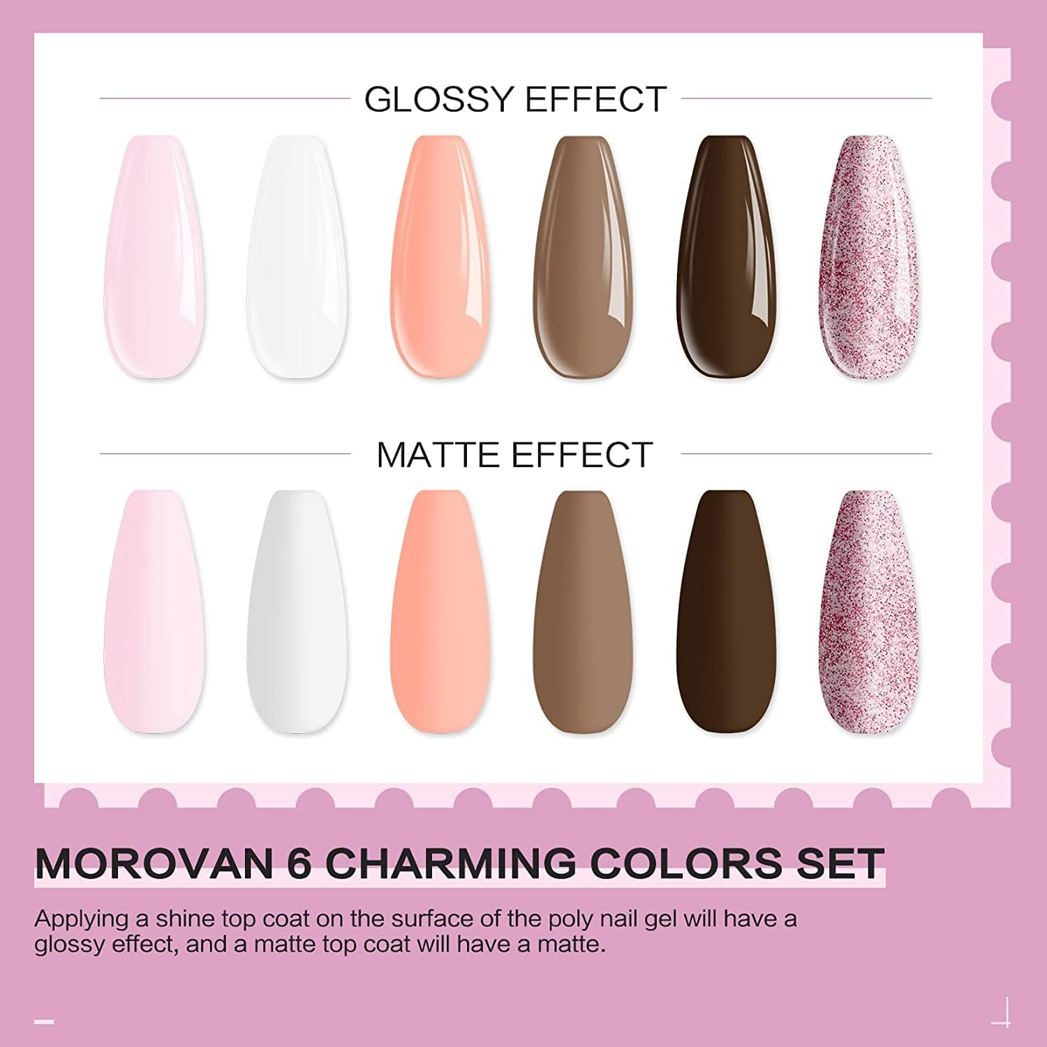 Poly Gel Kits - 6 Colors Poly Nails Builder Gel Kits Professional Poly Nail Gel Kit for Beginner Popular Poly Gel Colors Nail Kits DIY Salon Nail Art at Home image number 2