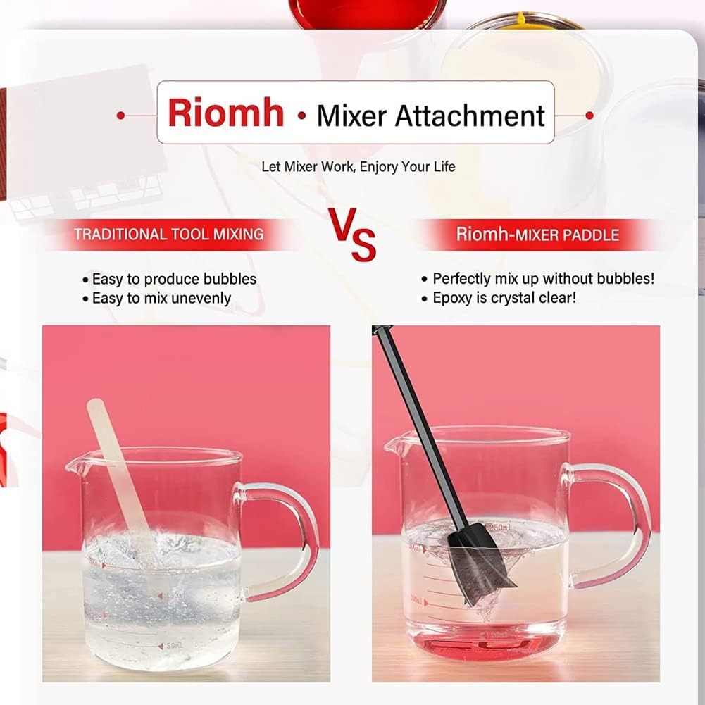 Mifrsnu 8 Pcs Epoxy Mixer Attachment for Drill, Reusable Paint and Resin Mixer Paddle to Mix Epoxy Resin, Paint, Ceramic Glaze image number 5