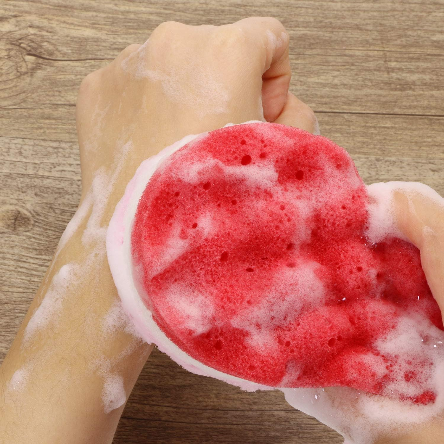 Tupalizy 3PCS Assorted Colors Soft Bath Sponge Body Scrubber for Bathing Exfoliating Shower Sponge for Women Men Kids Family Cleaning Scrubbing Washing Foam Sponge Large with Robe for Hanging Bathroom image number 2