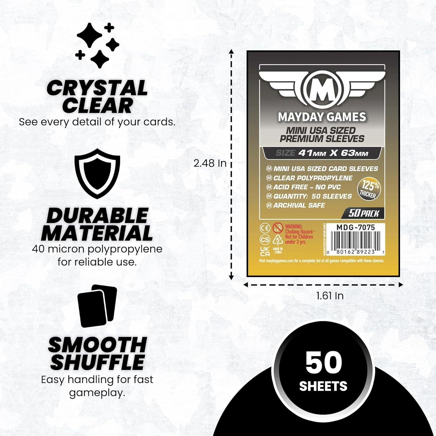 Mayday Games 7069MG Mini USA Premium Card Sleeves image number 1