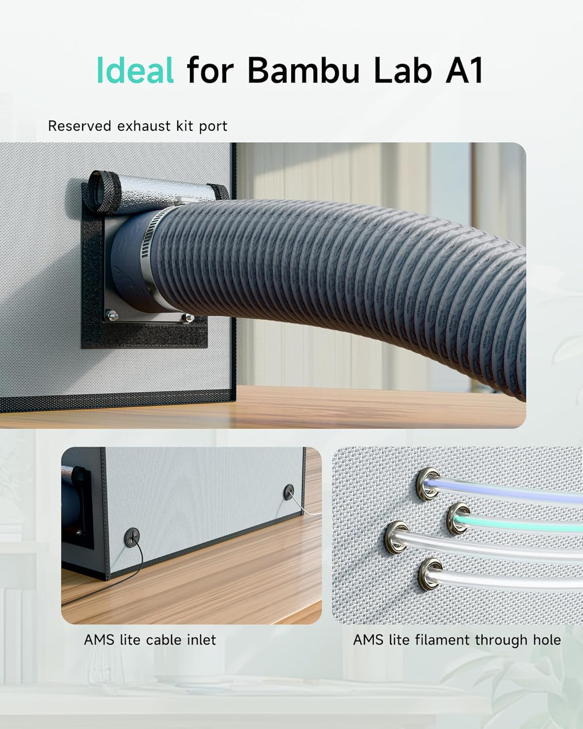 3D Printer Enclosure for Bambu Lab A1, Large Size Enclosure with LED Light, Fireproof Waterproof Dustproof Noise Reduction Constant Temperature 3D Printer Cover, 550X670X600Mm image number 1