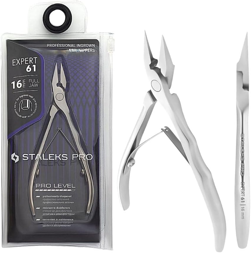 STALEKS PRO Professional Ingrown Nail Clippers 16Mm Special Pedicure Stainless Steel Expert (NE-61-16) image number 2