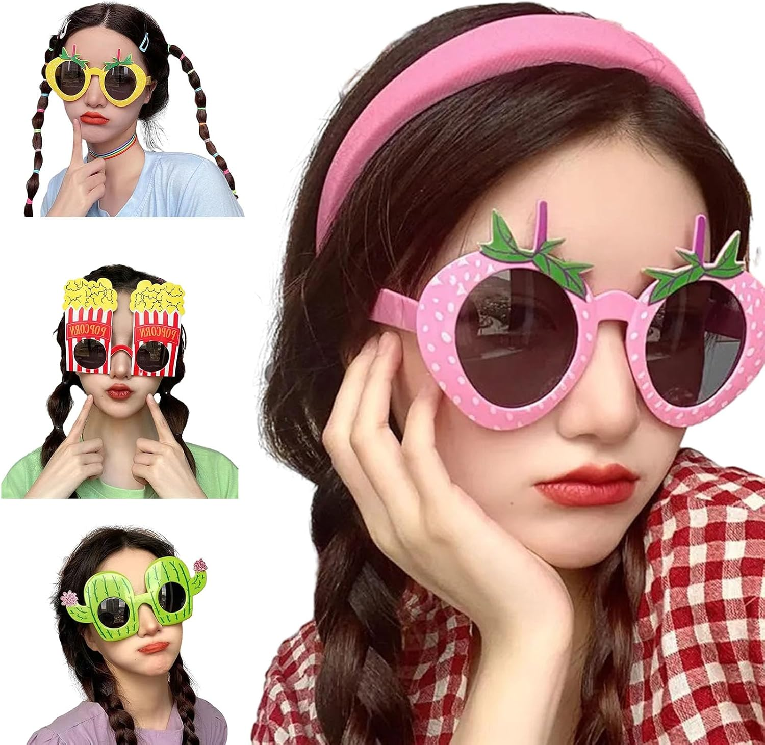 HOOLRZI Funny Party Sunglasses Party Favor Novelty Fancy Eyeglasses Photo Booth Props for Adults Teens Birthday Beach Party Fun and Quirky Glasses