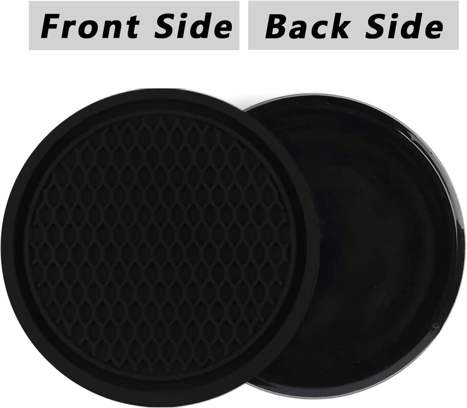 Custelen Universal Non-Slip Car Cup Coaster - Set of 4 Black Embedded Ornaments Cup Holders for Car Interior Accessories image number 1