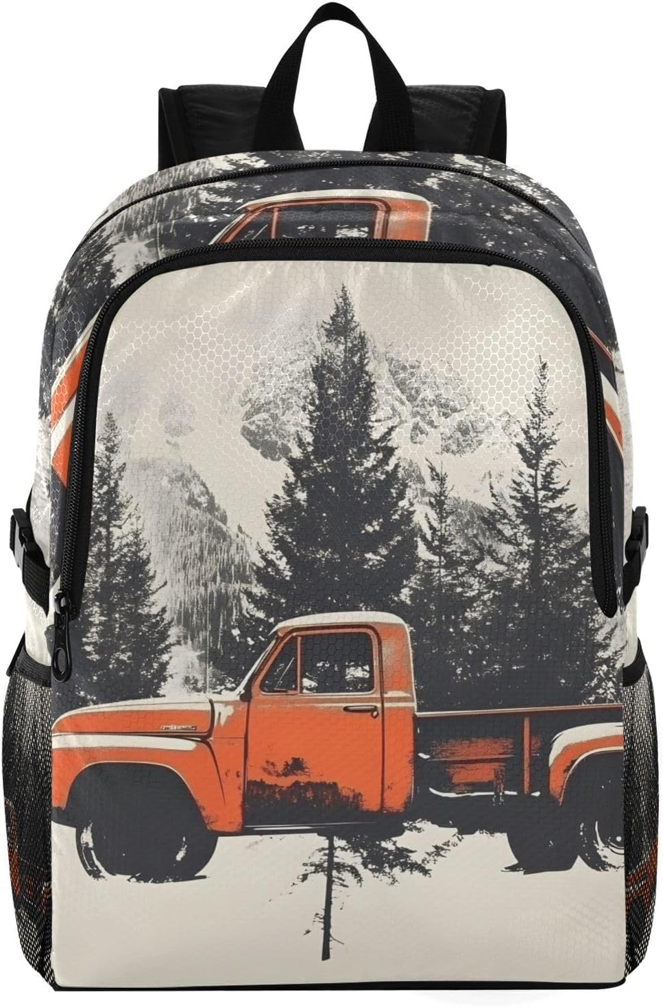 AIXIWAWA Travel Backpack Christmas Trucks, Packable Lightweight Waterproof Portable Casual Daypack Foldable for Hiking Camping Weight Capacity 22 LB, Multicolor, 11.2&times;5.9&times;18.5 IN image number 1