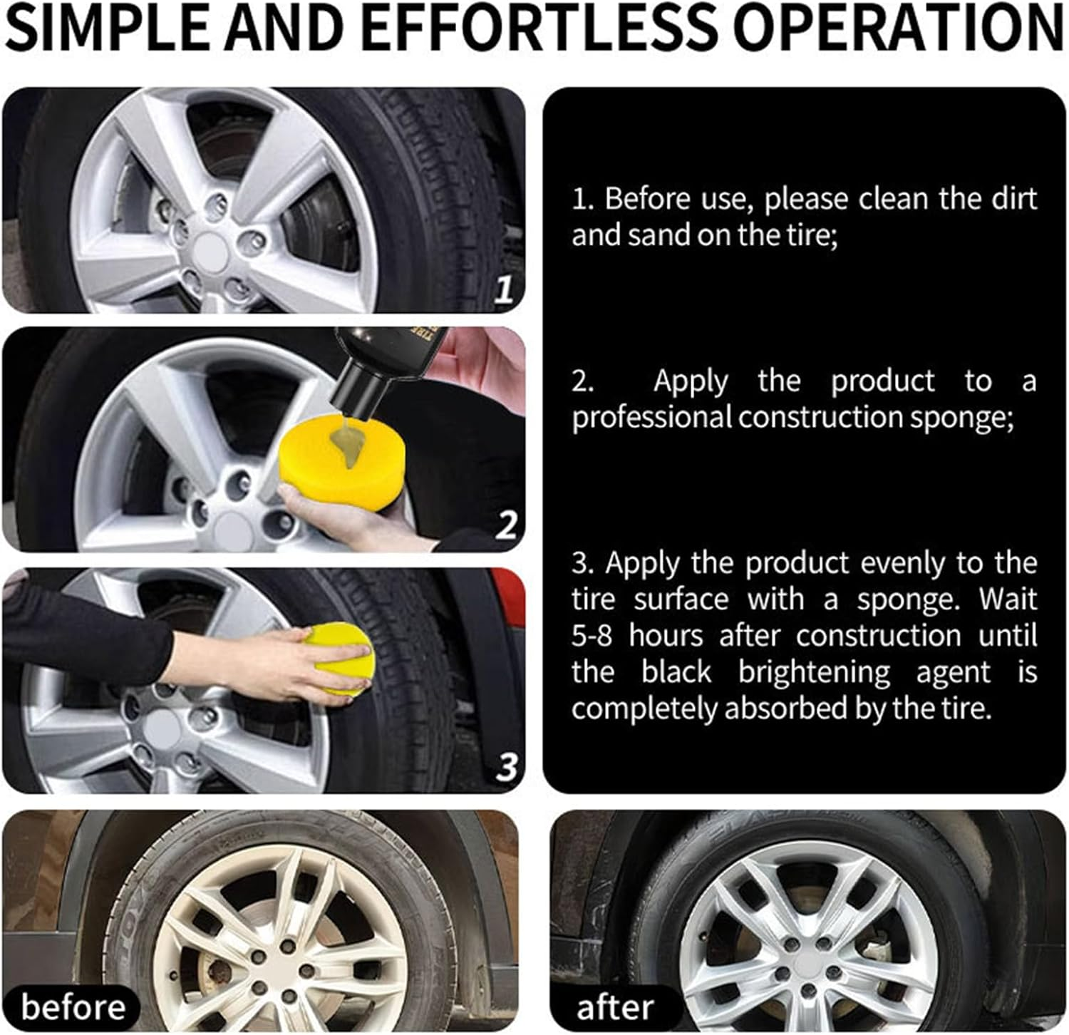 Wheel Shine for Car Tires | Quick Drying 320Ml Restorer - Wheel Detailing Shine Coating,For Automotive Rims Protection Vehicle Motorcycle Truck Detailing Car Maintenance image number 3