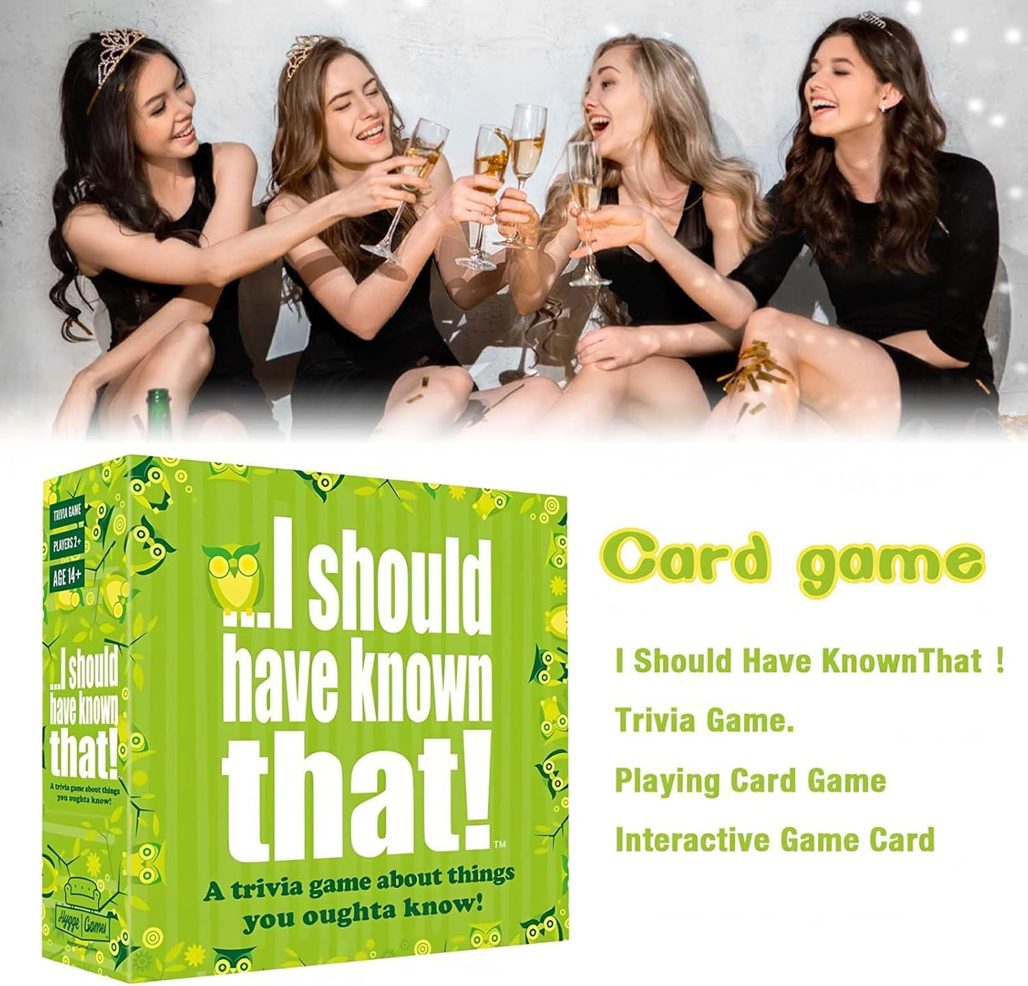 I Should Have Known That! Trivia Game for Adults - Fun Travel & Family Card Game with Yes/No Questions, Compact 5.5X5.5X1.5 Inch Box (Green/Red) - Perfect Board Games for Parties & Gifts