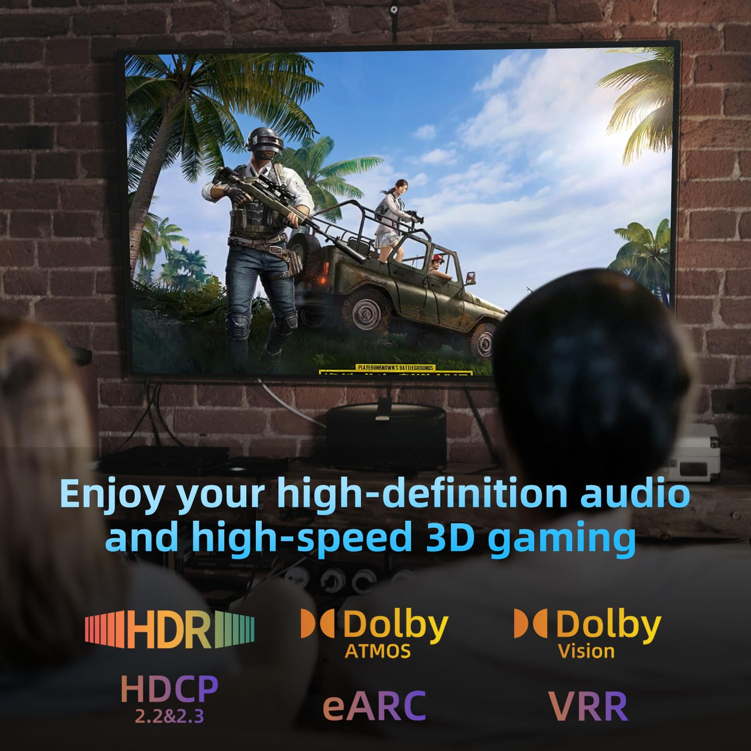 8K HDMI 1M Cable High Speed HDMI Braided Nylon Wire,Support 48Gbps 8K@60Hz 4K@120HZ,HDCP 2.2 &2.3,Dts:X,Hdr,Earc,Compatible with Roku Tv/3D/Ps5/Hdtv/Laptop/Blu-Ray image number 7