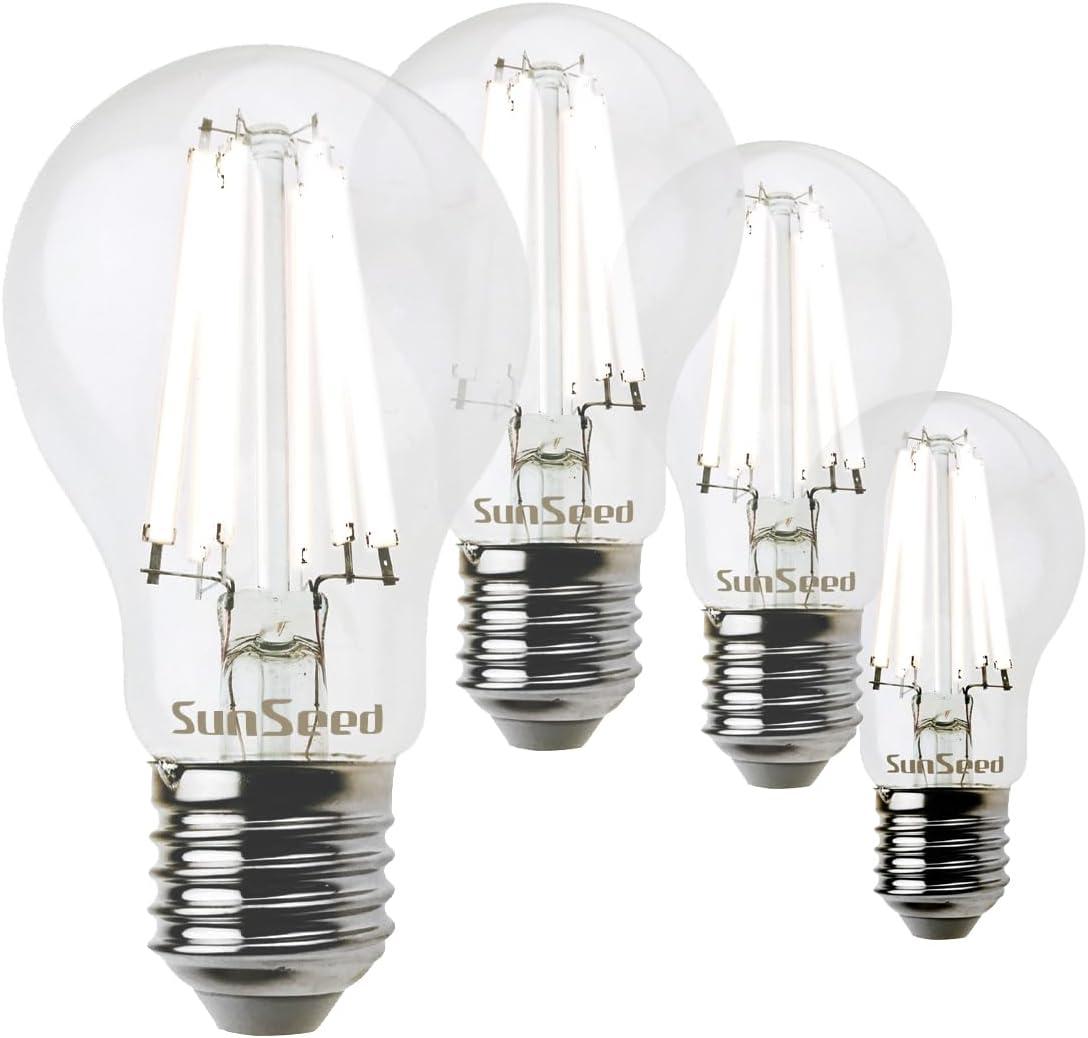 SUNSEED 10X White Filament LED Classic Bulb E27 12 W Replaces 100 W Neutral White 4000 K