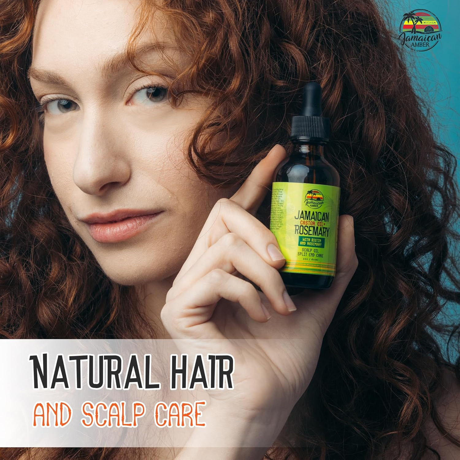 Jamaican Amber Organic Black Castor Oil - 60 Ml / 2 Fl Oz - for Hair Strength, Hair Scalp, Body Massage Oil, and Eyebrows - Formulated to Prevent Hair Loss, for Women and Men with Biotin & Rosemary image number 4