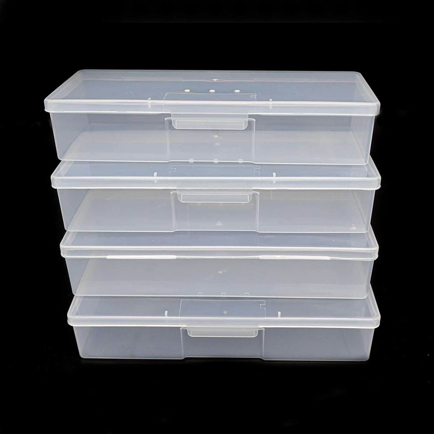 Nail Tool Box, 8-Piece Transparent Plastic Nail Art Organizer, Modern Style, 7.5X2.5X1.5 Inch image number 1