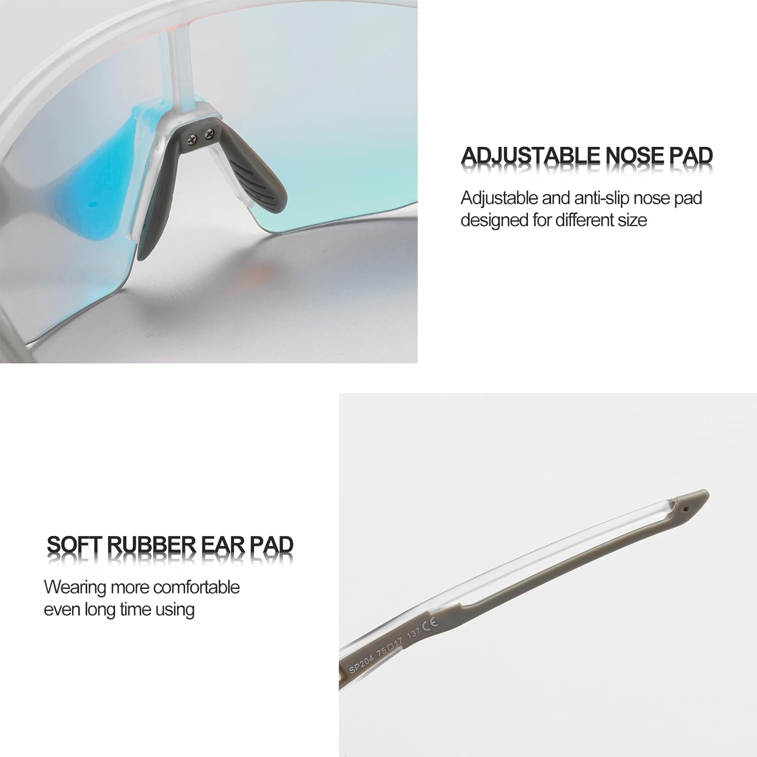 ROCKBROS Sunglasses for Men Women UV Protection Cycling Sunglasses Sport Glasses - Blue image number 3