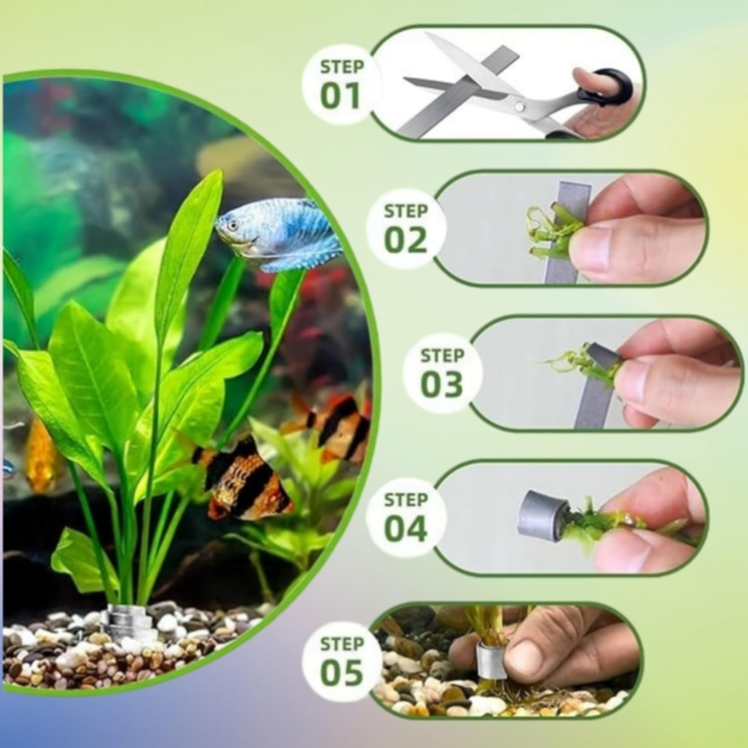 25 Pcs Aquarium Plant Weights & Anchors - Bendable Fish Tank Plant Holders for Live Aquatic Plants, Underwater Plant Fixer for Aquariums & Ponds image number 4