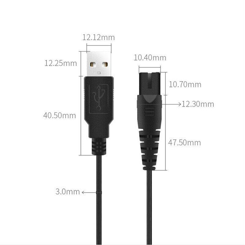 AIMALL Universal USB Charging Cable for Electric Shavers & Barber Tools &ndash; 4.9Ft (124Cm) Durable 5V Charger Adapter, Compatible with Philips, Safe for Computers, Cars, Power Banks, Black image number 4