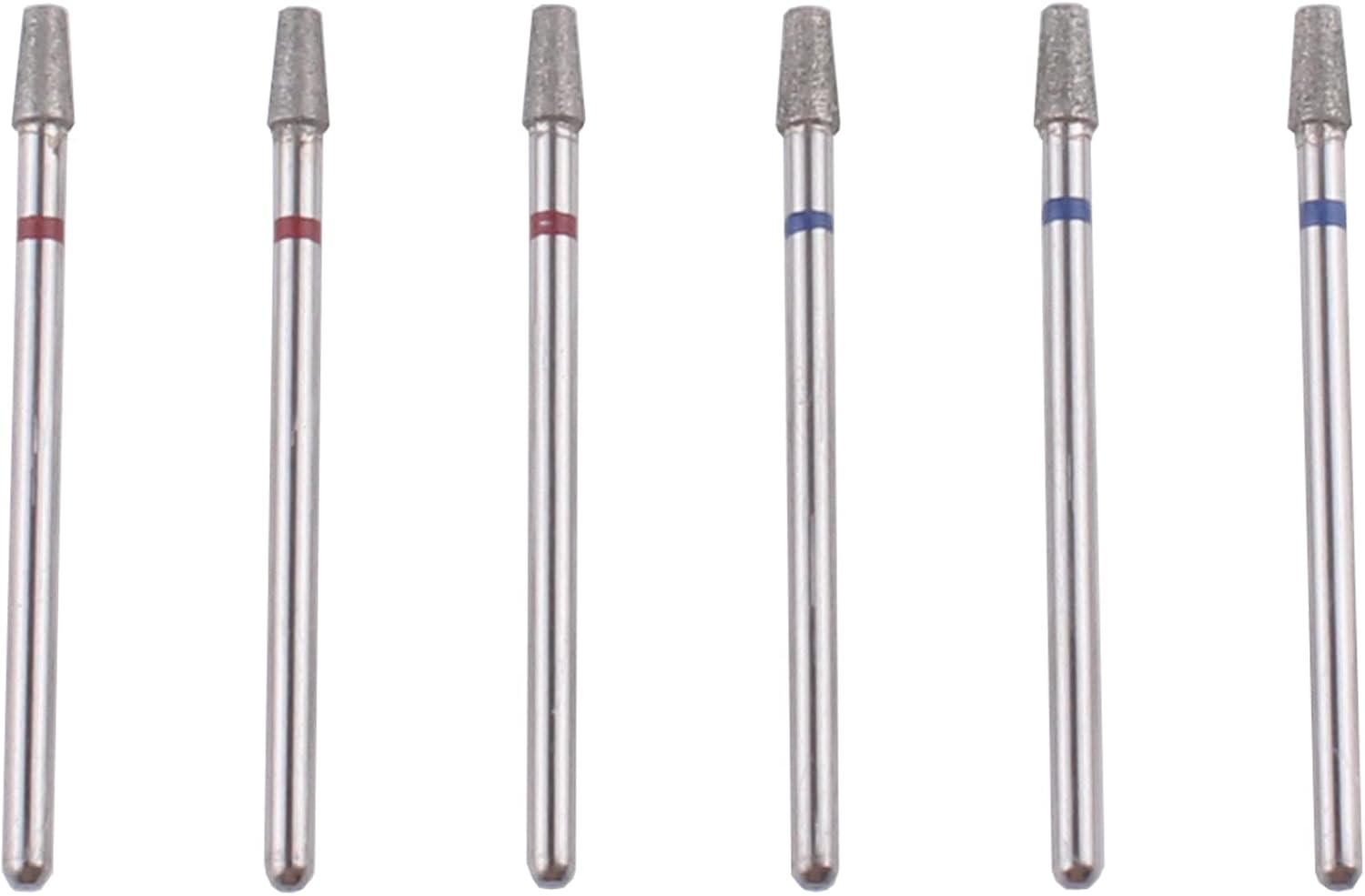 MZCMSL Tapered Barrel Cuticle Drill Bit Set with Case, 6Pcs Pro Diamond Nail Bits for Nail Prep,3/32 Shank Electirc Nail Tool (Medium) image number 2