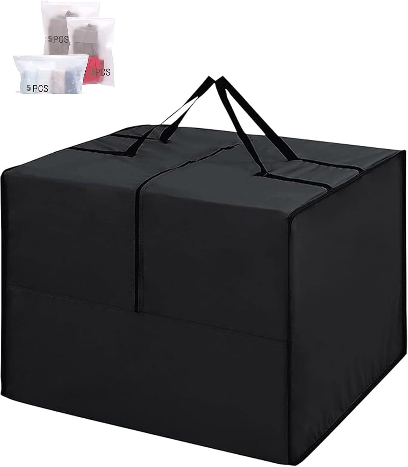 Outdoor Cushion Storage Bag, Patio Cushion Storage Bag with Zipper and Handle, Waterproof Outdoor Soft - Furnishing Storage for Soft - Furnishings, 210D Oxford Cloth Furniture, Bedding (Black)