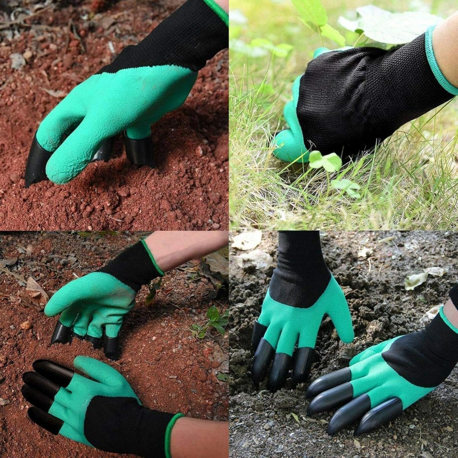 2 Pairs Garden Gloves with Claws | Latex Foam Digging Gloves for Planting Weeding Outdoor Gardening | Right-Hand Claw Protective Work Gloves for Aussie Backyard Veggie & Rose Care image number 3