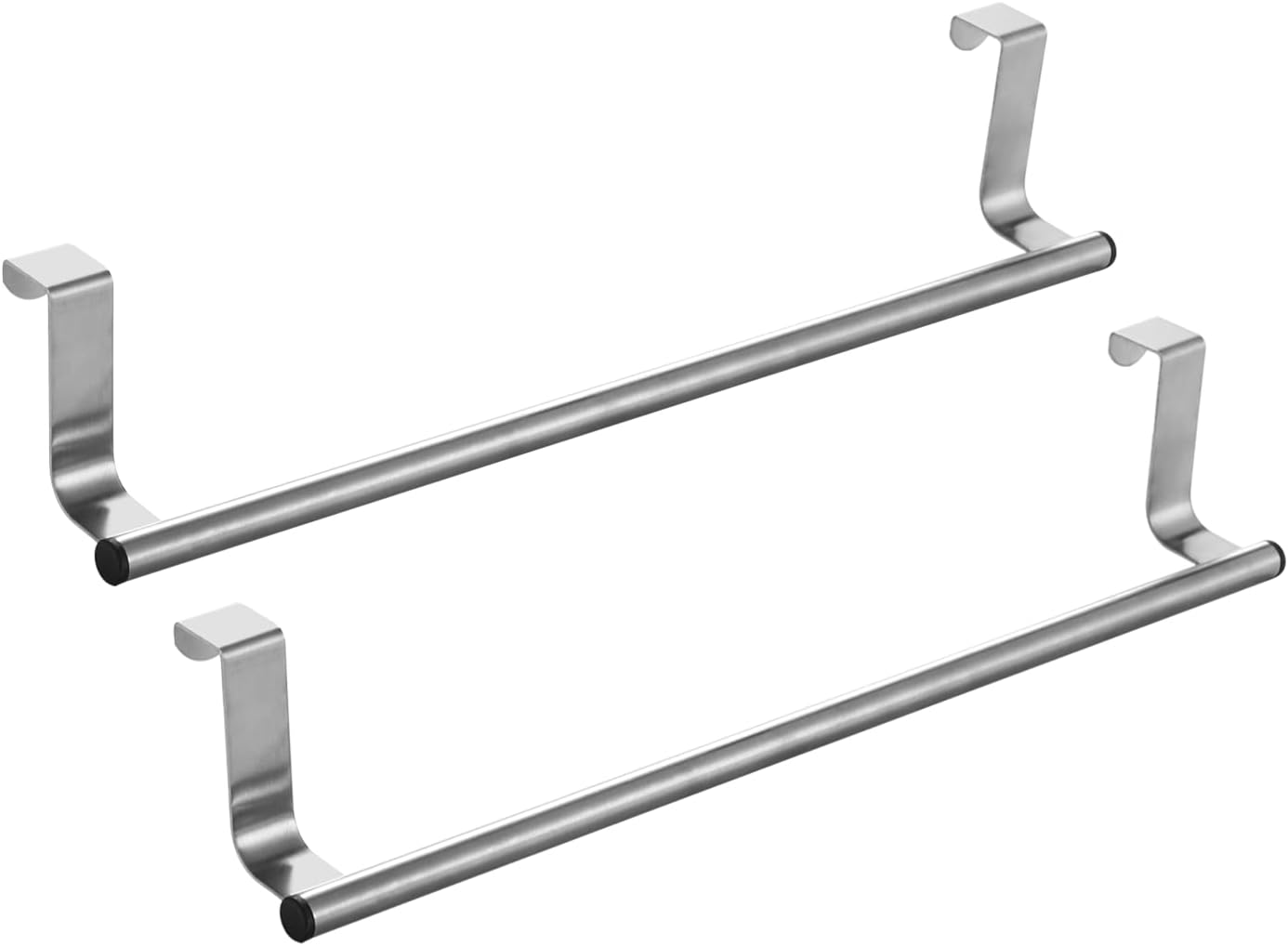 Breikuth over Door Towel Rail 35.5Cm Tea Towel Holder for Kitchen over Cabinet Towel Bar Stainless Steel 2PCS (Matte Black)