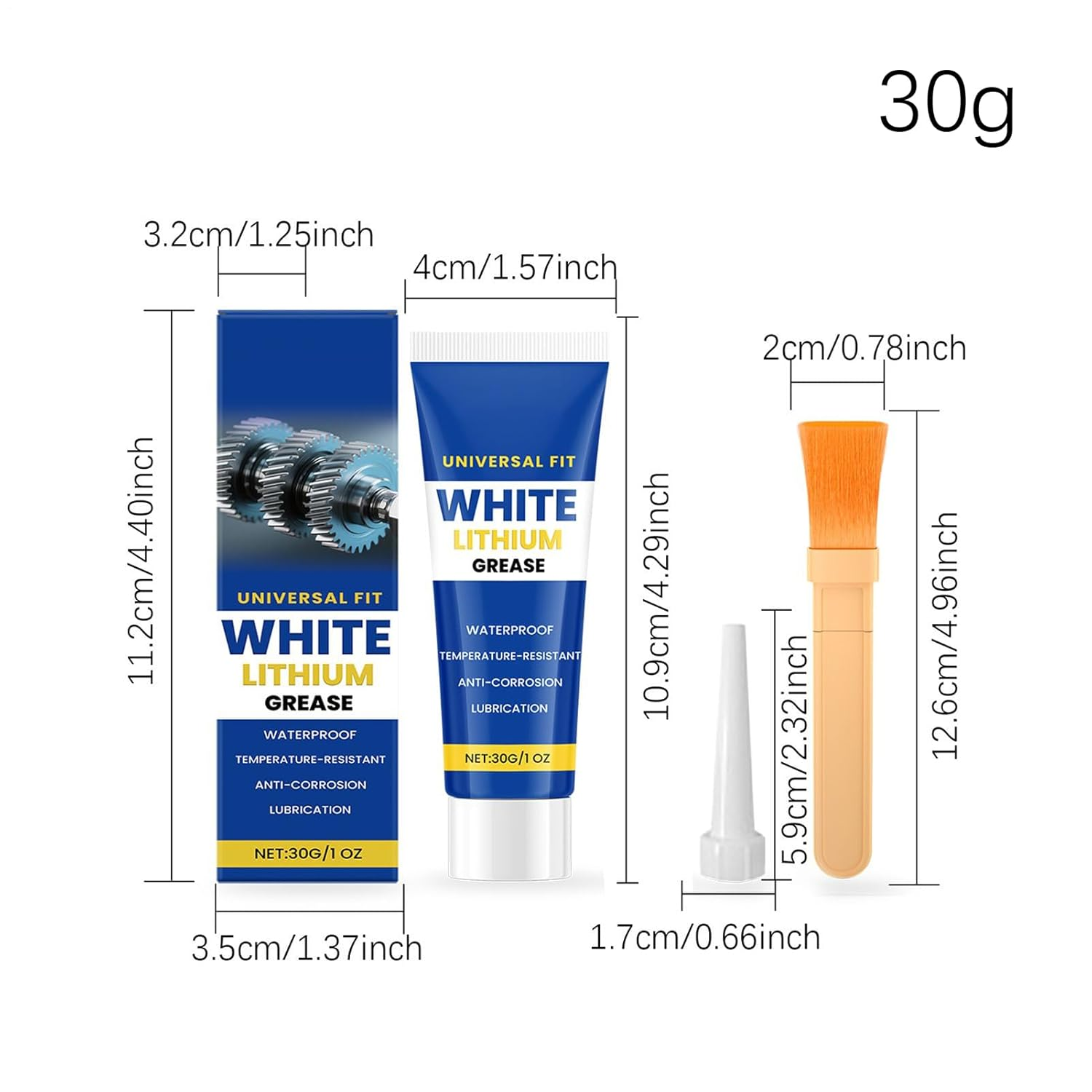 White Grease Lithium - Waterproof Gear Lubricating Cream,Gear Lubricant Grease | for Car Owners Automotive Enthusiasts Garage Technicians Fleet Maintenance Auto Restorers Metal image number 4