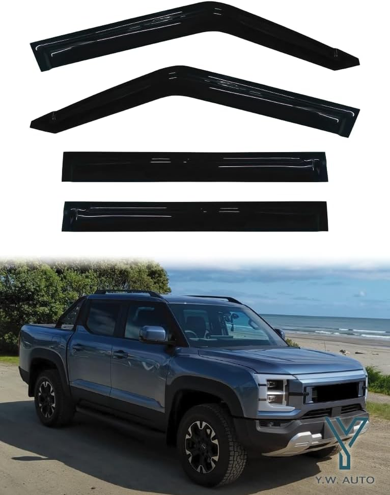 YW AUTO Out-Channel Ventvisor/Window Deflectors/Window Visor | Fits 2024 - on BYD Shark 6, 4 Pcs. image number 3