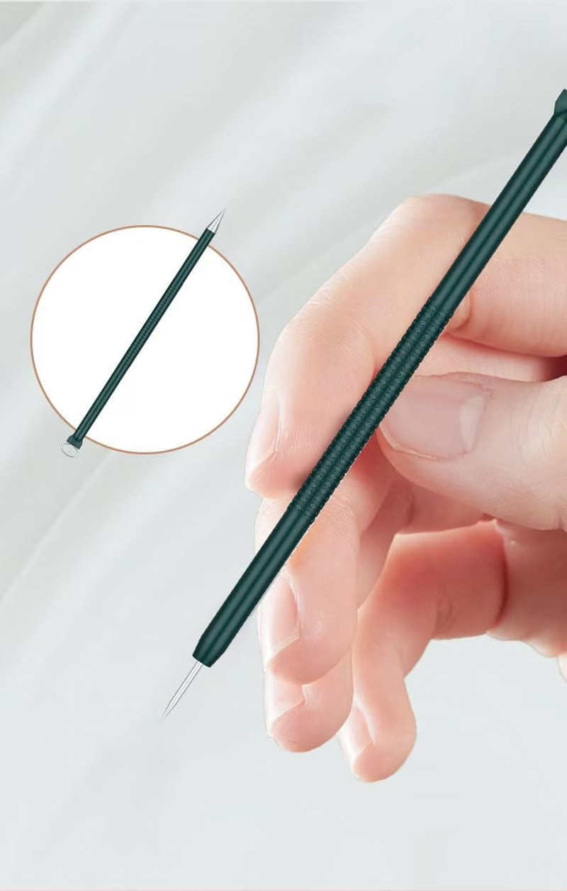 Upgrade Facial Blackhead Remover Tweezers, Ingrown Hair Tweezers,Extractor Acne Removal, Pimple Popper Tool Suit (Green, One Size)
