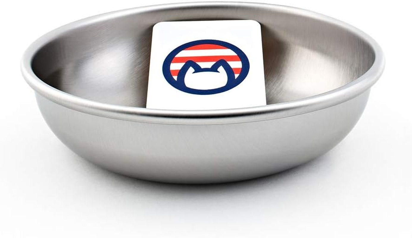 Stainless Steel Cat Bowl for Food & Water by Americat &ndash; Made in USA &ndash; Dishwasher Safe, Human Grade, Whisker Friendly Dish (1 Bowl) image number 5