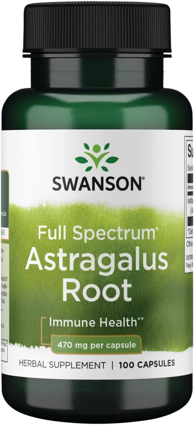 Swanson Astragalus Root - Herbal Supplement Promoting Immune System Support - Natural Formula Supporting Heart & Liver Health - (100 Capsules, 470Mg Each)