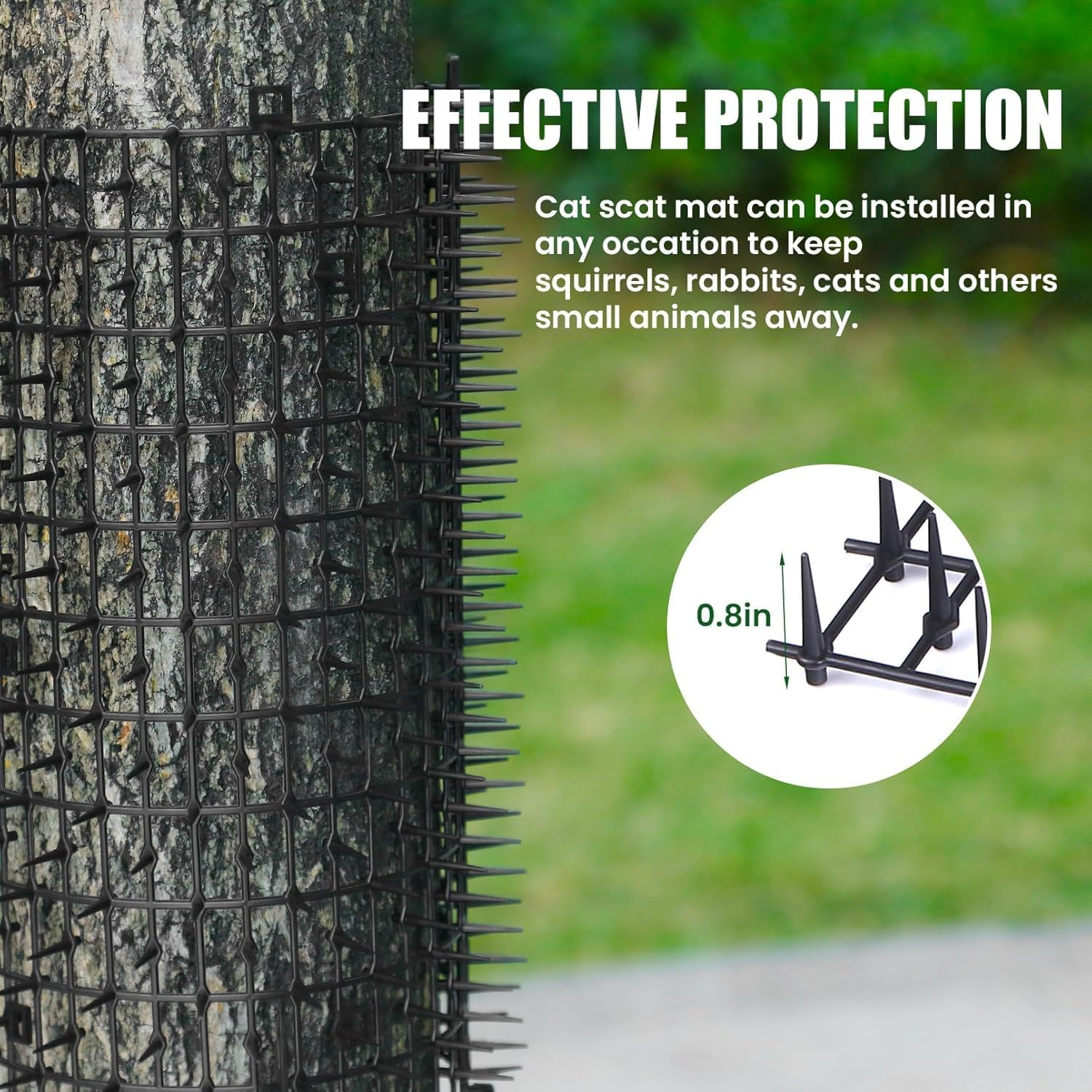 Vsgaalge 6.5FT Cat Repellent Mat with Spikes Outdoor Cat Deterrent Mat Indoor Prickle Spike Strips for Animals for Keep Pet off Couch Furniture Garden Fence Yard image number 6