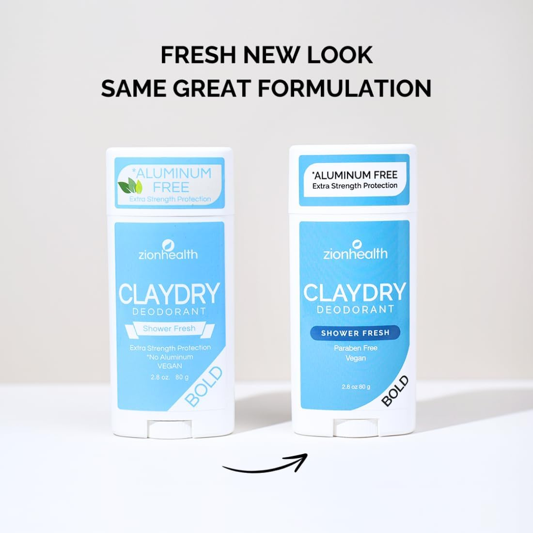 Clay Dry Bold Deodorant Shower Fresh Zion Health 2.8 Oz Stick image number 2