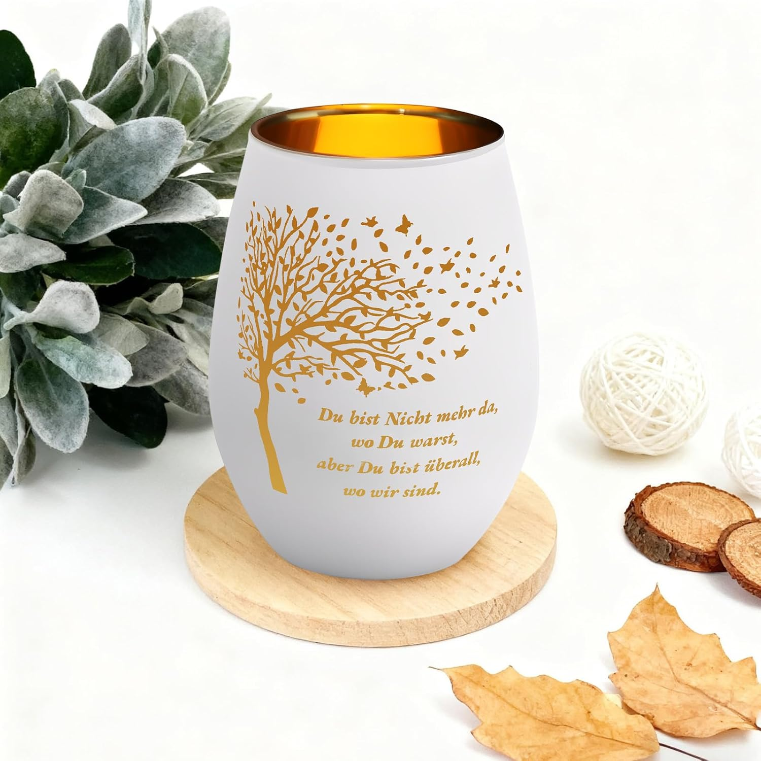 Mourning Gift, White Funeral Candle for Funerals and Memorial Parties, Elegant Tea Light as a Condolence Gift, 1 Piece in Matte White image number 3
