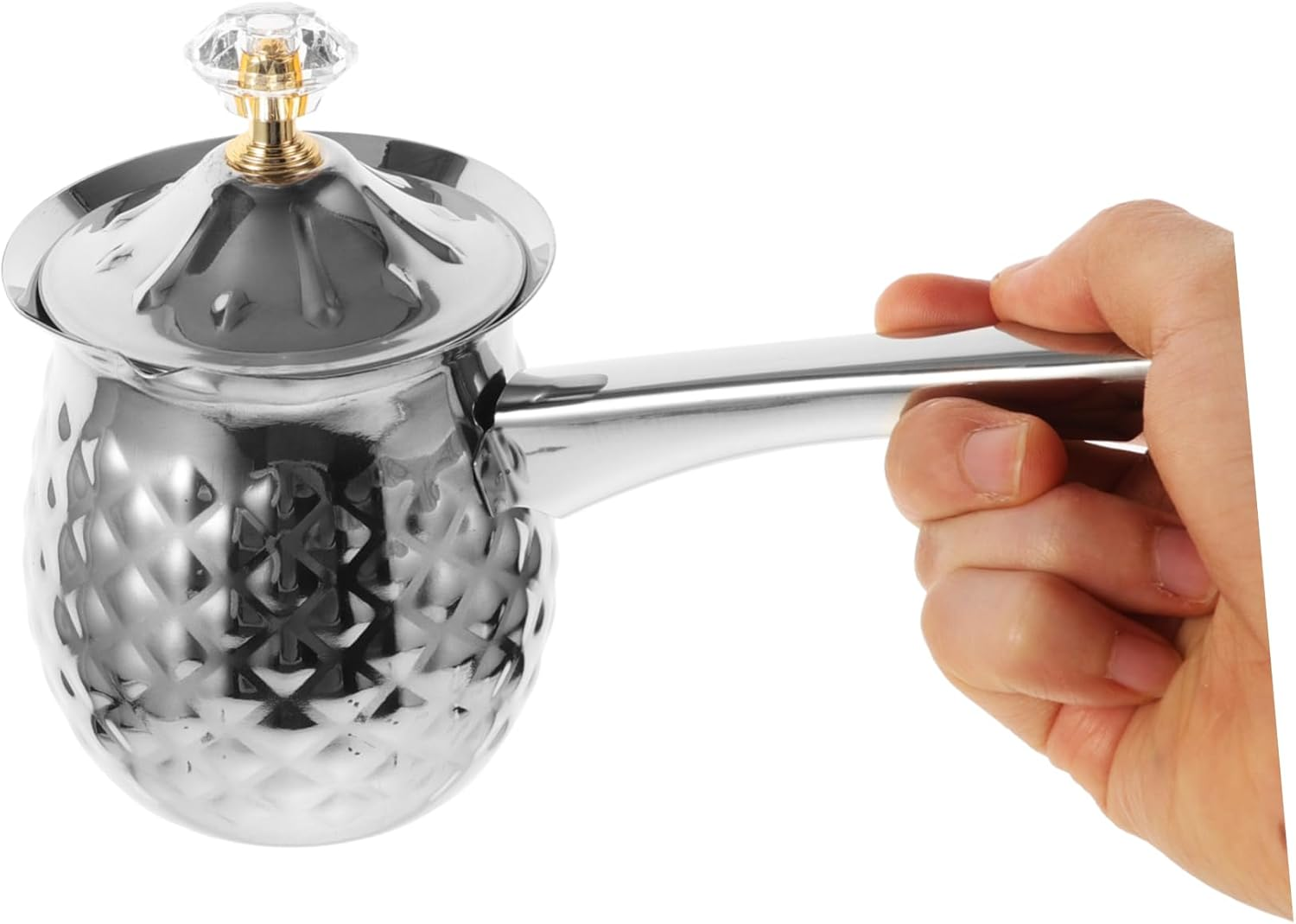 CATIEBYE Stainless Steel Coffee Pot Turkish Pot for Milk Heating Side Handle for Espresso and Coffee Brewing at Home