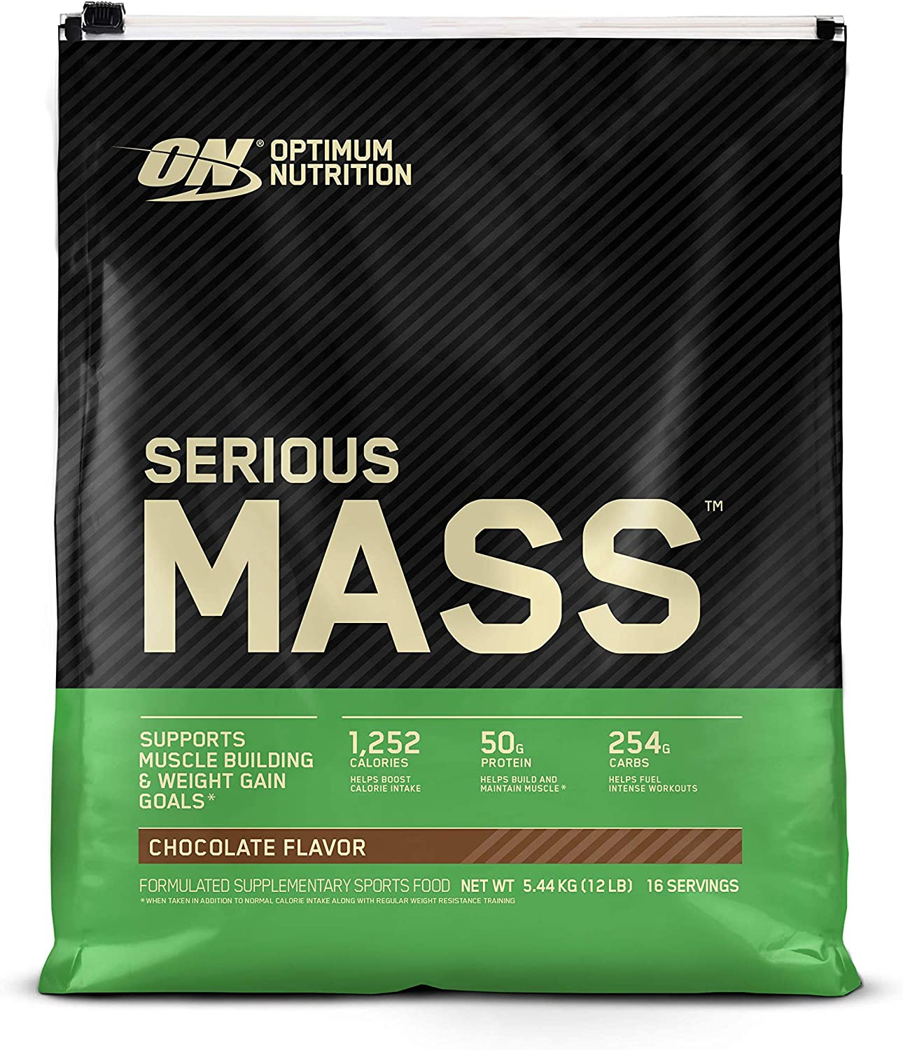 OPTIMUM NUTRITION Serious Mass Protein Powder Gainer, Chocolate, 5.44Kg image number 1