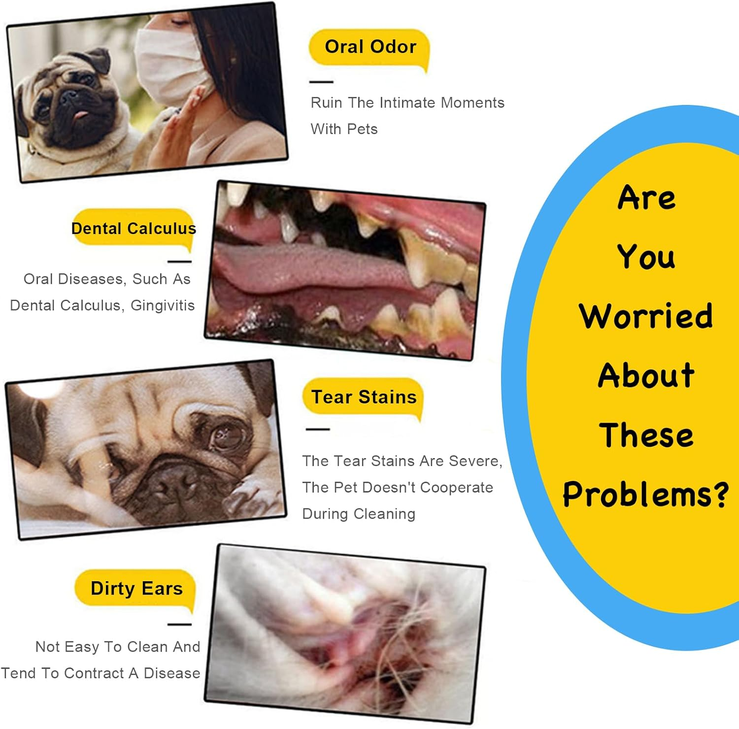 Dog Cat Multi-Purpose Cleaning Finger Wipes - Gentle Ear, Teeth & Daily Care with Natural Aloe & Cornflower, Safe Alcohol-Free Pet Hygiene Formula, Easy-To-Use Disposable Wipes 50Ct image number 4