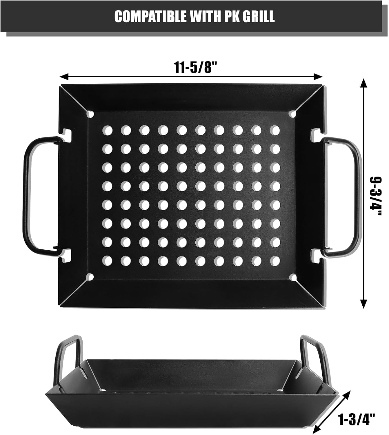 Safbbcue Grill Basket Tray for PK Original and Other Charcoal Grills Charcoal Grill Basket Tray for PK Grills BBQ Grill Accessories for PK and Other Charcoal Grills Steel Charcoal Briquette Holder For image number 4